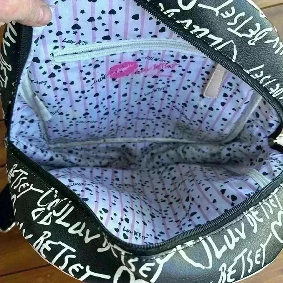 Betsy Johnson Pink and Black Back Pack - Picture 5 of 5